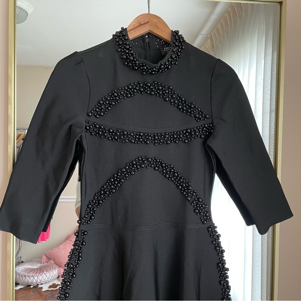 Front Row by Sara & Goldy Beaded Black Tea Length Formal Dress Size XS - Picture 5 of 15